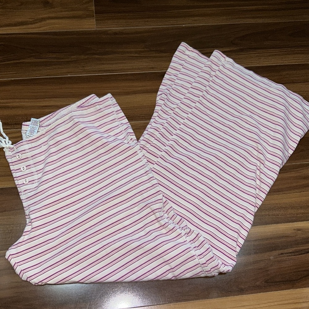 Large Old Navy striped 95% cotton pajama pants vintage pink purple